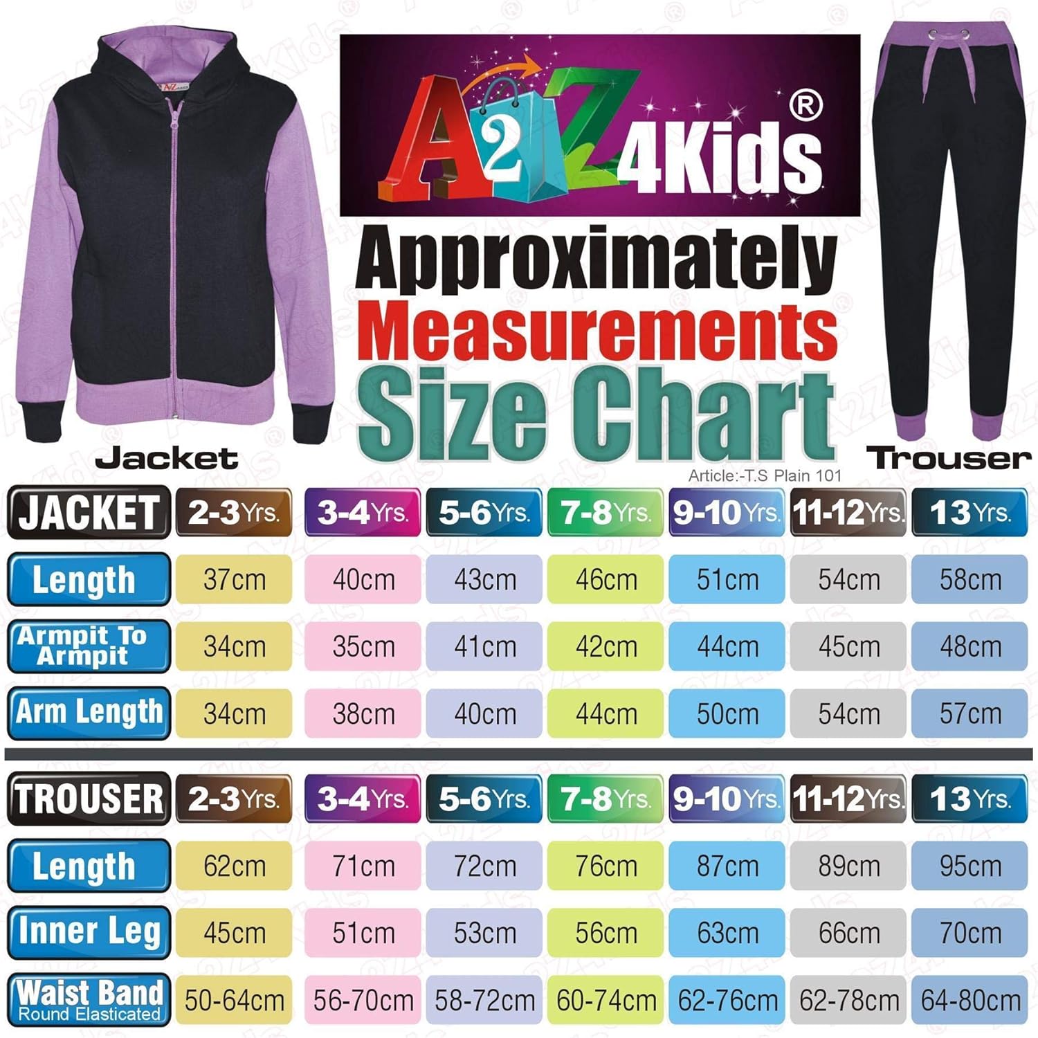 Kids Tracksuit Girls Boys Fleece Hooded Hoodie Bottom Jogging Suit Jogger 2-13Yr: Clothing