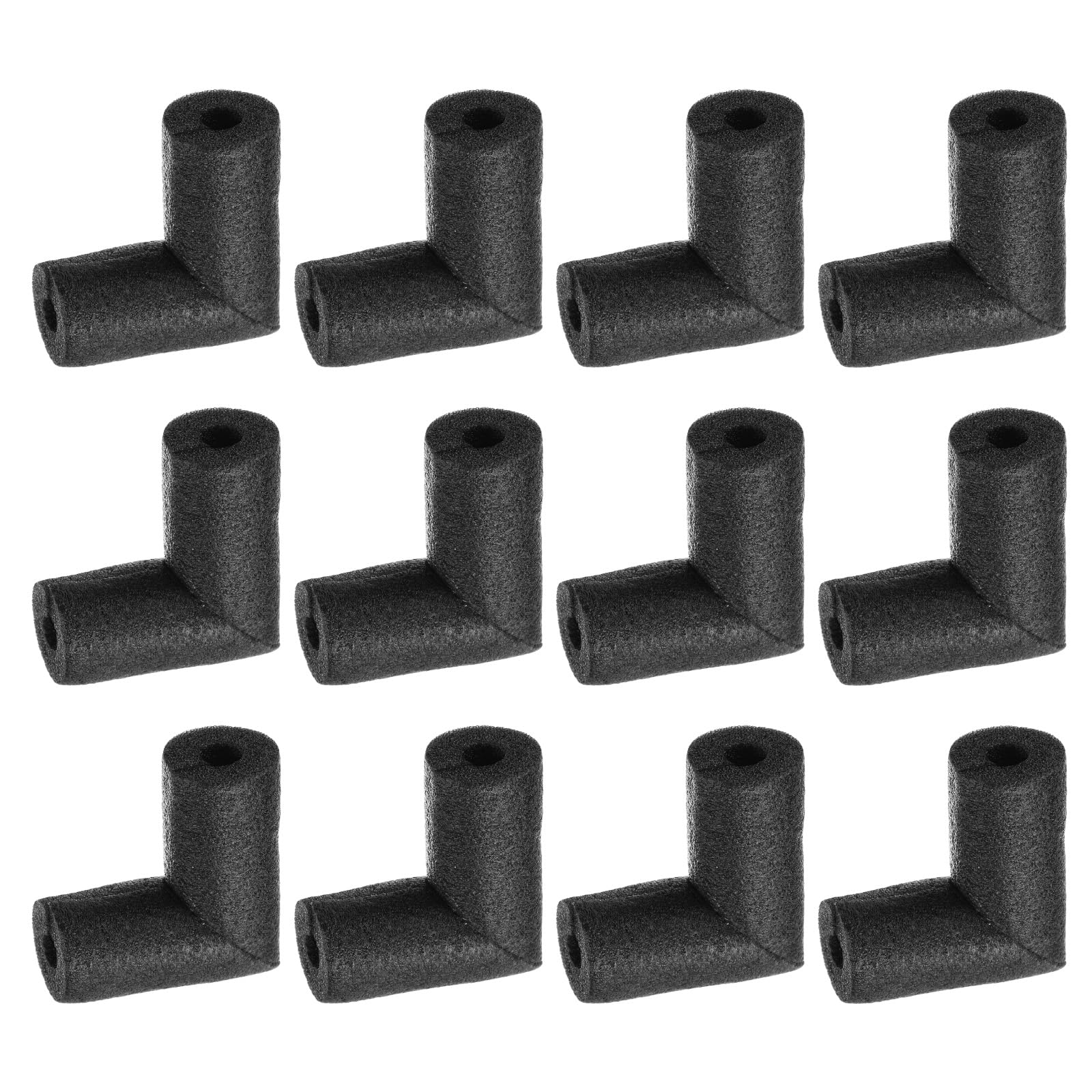 Rebower 12pcs Elbow Insulation Foam Tube Connector 15x38mm 3" Heat Preservation Elbow Foam Pipes [for Tubing Outdoor Water Pipe Protection] - Black
