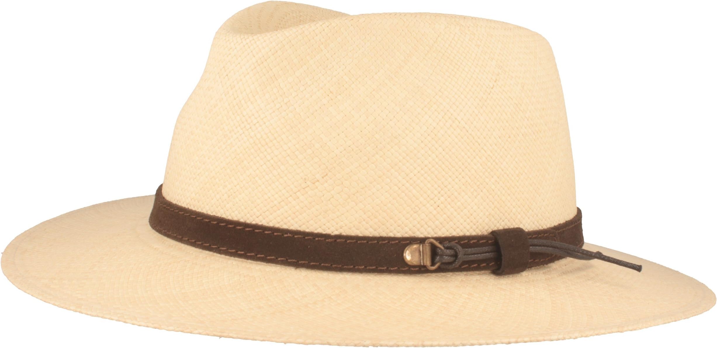 Panama  Hat | Straw Hat | Summer Hat Hand Woven in Ecuador - UV Sun Protection with a Brown Leather Band and Crack Protection.