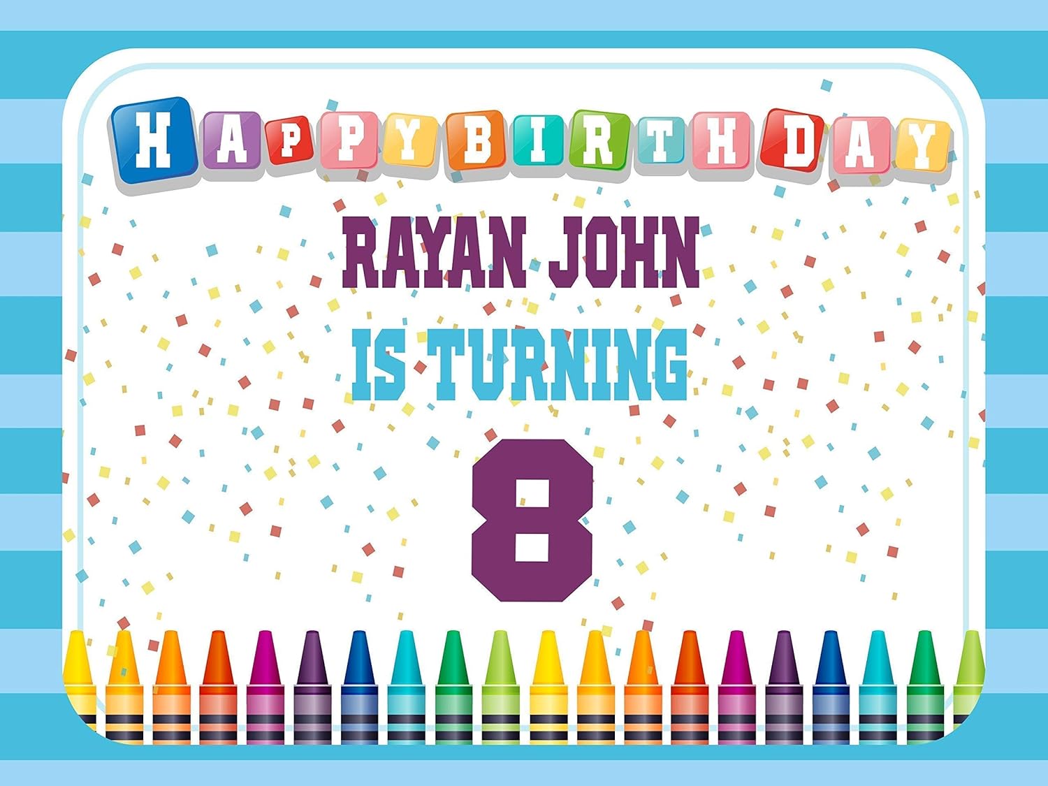 Amazon Com Custom Home Decor Crayon Birthday Banner Personalized