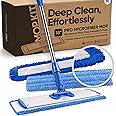 18" Professional Microfiber Mop - Hardwood Floor Mop - Dry & Wet Mop for Wood, Laminate, Tile, Vinyl Floors | Washable Pads | Wet & Dust Mopping | Adjustable Handle