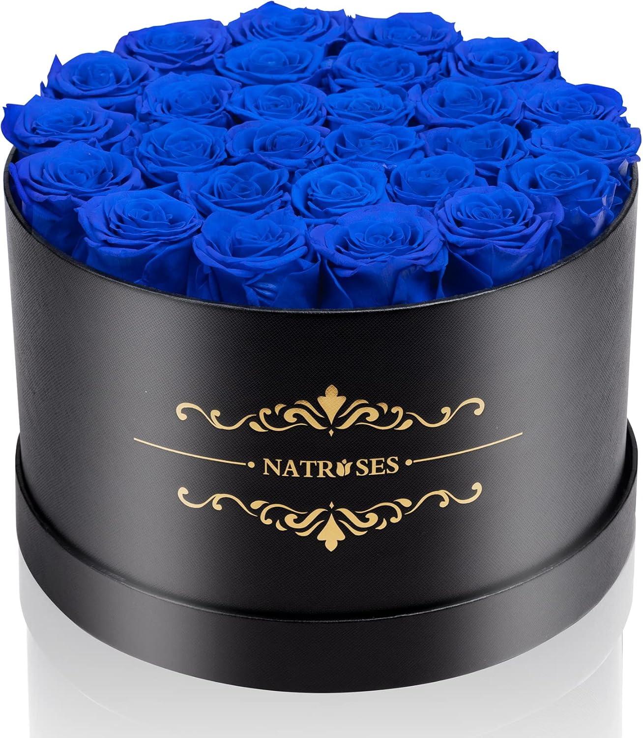 Dried & Preserved Flora - NATROSES Forever Preserved Roses in a Box, 100% Real Roses That Last Up to 3 Years, Preserved Flowers for Delivery Prime Birthday, Valentines Day Gifts for Her (Royal Blue)