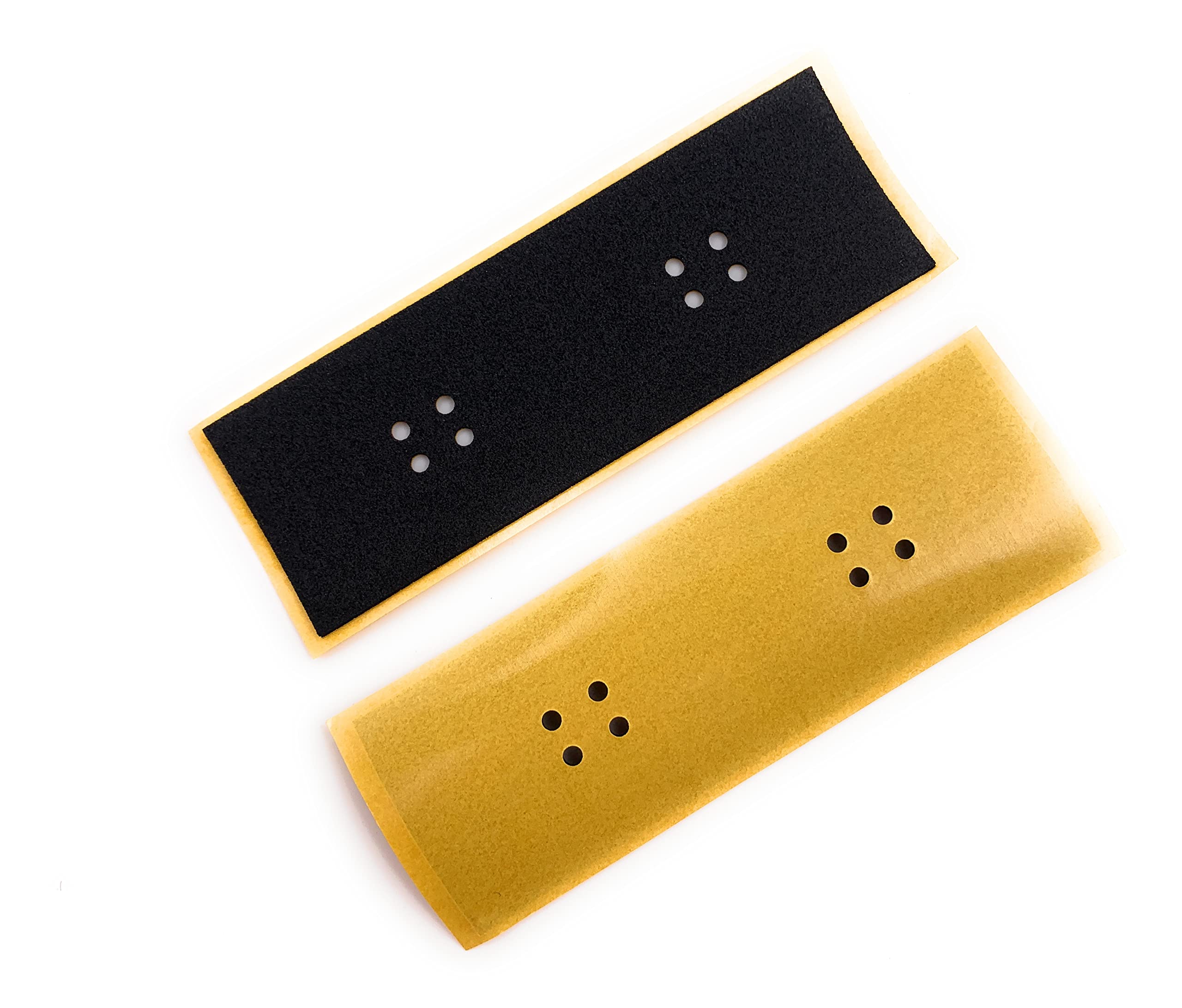 SPITBOARDS® Uncut Shape Fingerboard Foam Grip Tape 110 x 38 mm (1 mm Thick) 5 Pieces for Finger Skate Grip Tape Cellular Rubber Foam Rubber Black (Screw Holes)
