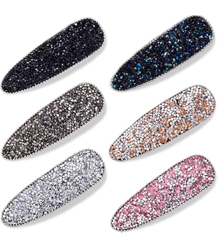 MUNSKT 6 Pinces à Cheveux Tressées Cristal Étincelant 2024 – Barrettes Strass Brillantes Pour Femmes Et Filles
