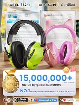 Dr.meter Ear Defenders Kids SNR 27.4dB Adjustable Headband Orange view 6