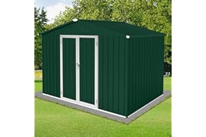 Evedy 8' x 6' Outdoor Shed, Outdoor Storage Shed, Galvanized Metal Steel Shed,Double Door, Garden Storage for Backyard, Patio,8 x 6 ft Outdoor Storage Bike Shed