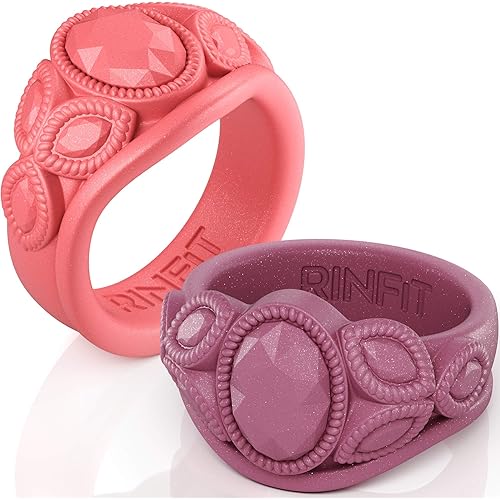 Rinfit Silicone Rings for Women. 2 Pack & Singles. -Unique Women's Rubber Bands. U.S. Patent Pending