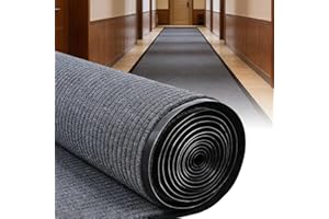 Lilvduybz 3 * 10 FT Commercial Carpet Runner Rug, Stripes Industrial Carpet Runners with Non-Slip PVC Backed, Indoor Outdoor 