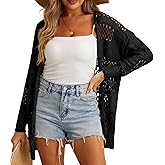 GRECERELLE Women Lightweight Summer Cardigan Sweater Breathable Open Front Cover Up for Beach Vacations