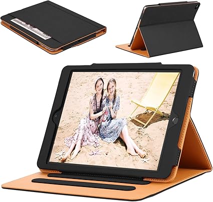 Amazon Ipad 9 7 18 17 ケース Ipad 第6世代 Ipad 第5世代 カバー 高級puレザー製 オートスリープ機 能 カードポケット付き 角度調整可 手帳型 全面保護 18 17春発売 New Ipad 9 7 モデル番号 A12 A13 A13 A1954 ブラック Jdyd タブレット