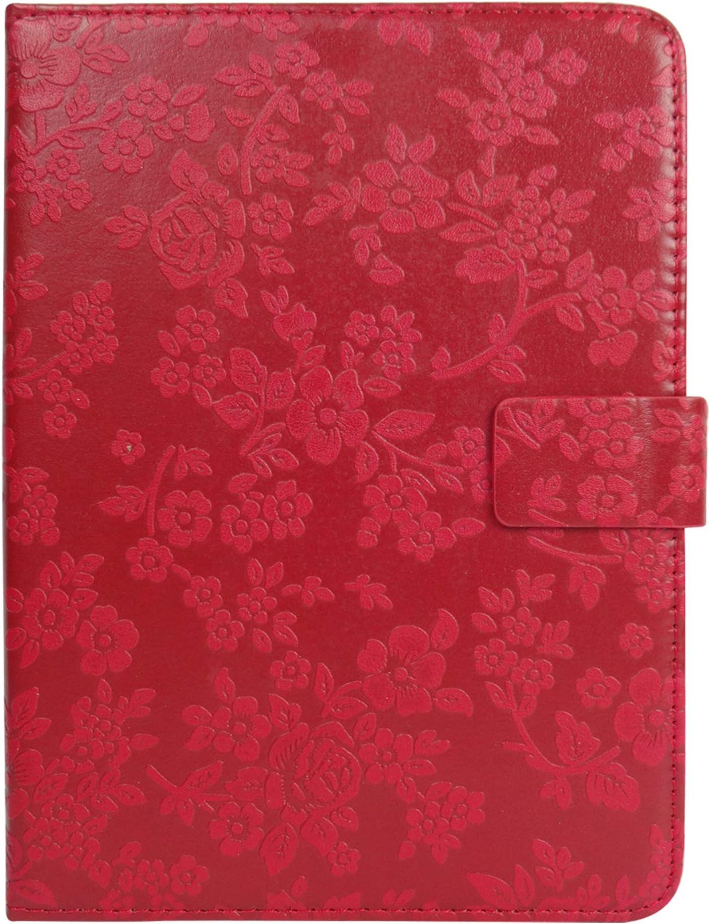 Emartbuy Smart Hard Back Flip Stand Wallet Case Cover for Samsung Galaxy Tab A 8.0 (2019) SM-T295 : Size (7-8 Inch) - Red Vintage Floral
