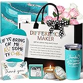 Thank You Gifts for Women, Employee Appreciation Gifts for Coworkers Office Gift, Farewell Christmas Thank You Gift Baskets for Employees Teacher Nurse Boss Day Hostess Mom Her with Canvas Tote Bag