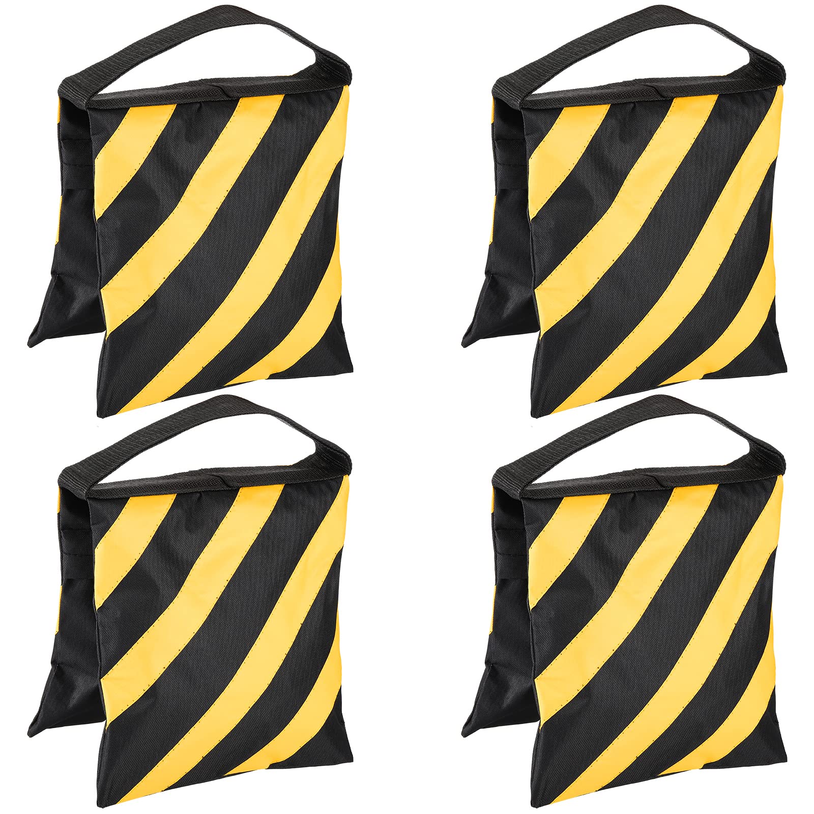 Fasmov 4 Pack Photographic Sandbag Heavy Duty Sand Bag Empty Weight Bags for Light Stands, Boom Stand, Tripod (Yellow)