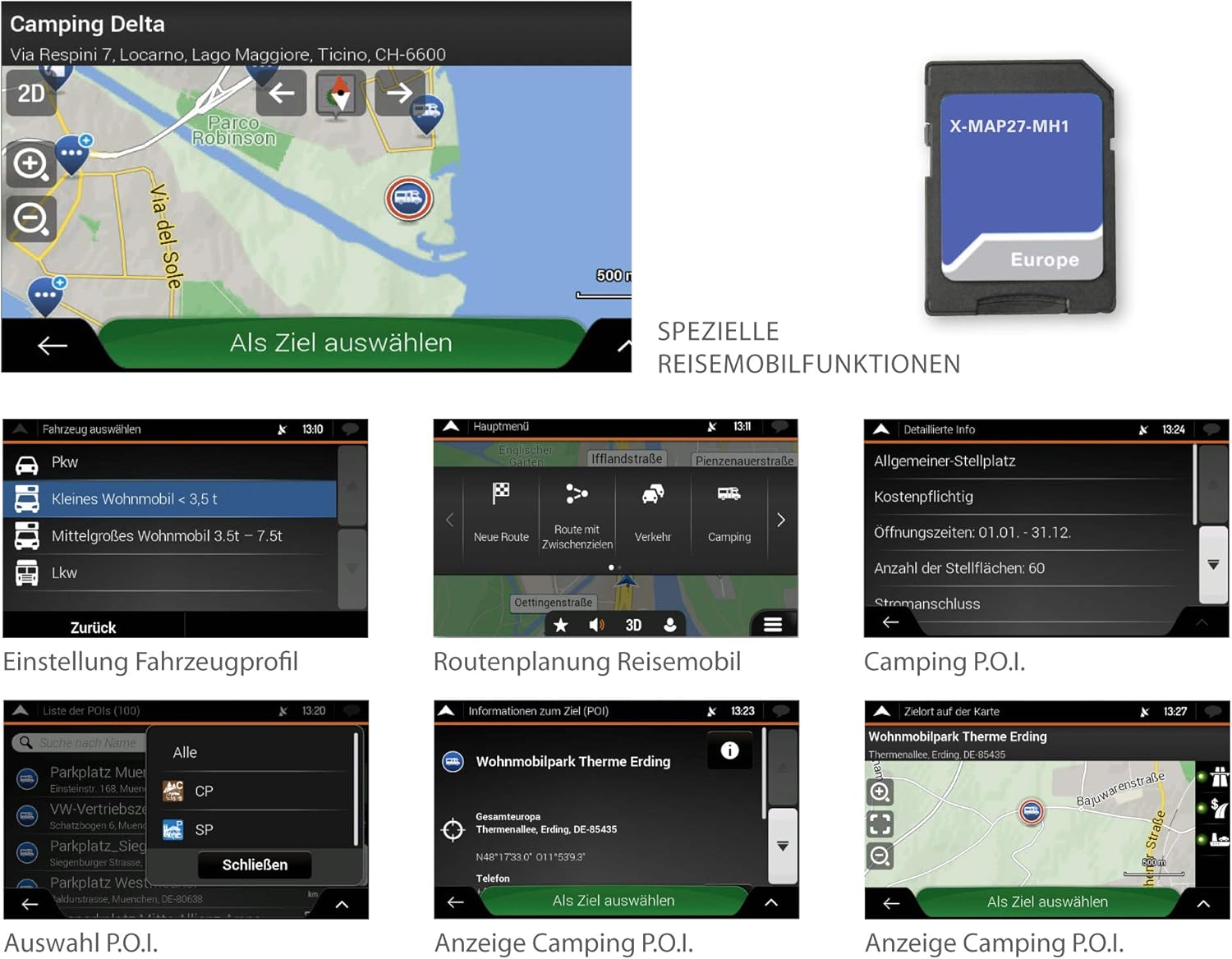 Cartes pour Europe Camping P I.Paquet O Xzent XMAP27MH1Micro Carte