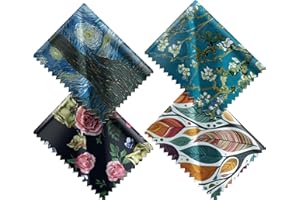 Pattern Printed Soft Microfiber Cleaning Cloths 4 Pieces for Eyeglasses, Camera Kens, Cell Phones, CD, DVD, Computers, Tablet