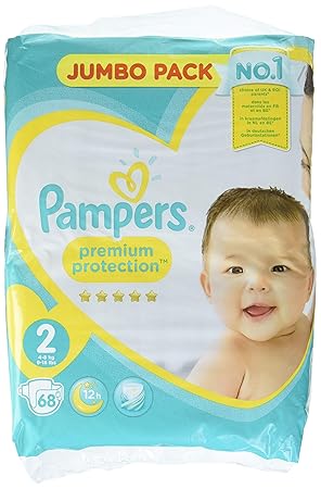 Pampers Premium Protection New Baby Windeln, Größe 2 Mini (4-8 kg), Jumbopack, 1er Pack (1 x 68 Stück)