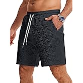 JMIERR Mens Sweat Shorts Casual Stretch Elastic Waist Sweat 7 inch Inseam Lounge Summer Running Shorts with Pockets