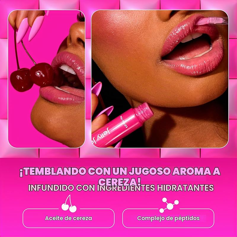 Jelly Job, Gloss, Lábios Volumificados & Brilho Intenso, Tonalidade: Geleia de Cereja