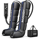 Musugy Sequential Air Compression Recovery System : Professional Full Leg Compression Boots for Circulation & Fast Recovery, Leg Recovery Boots for Muscle Relaxation - for Athletes, Runners, Gym