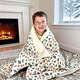 Kids Sherpa Throw Blanket – Soft Cotton & Warm Sherpa Toddler Blanket, Trucks, Cranes & Construction Vehicles Pattern, Plush Winter Bed Throw, 40 x 60 inches