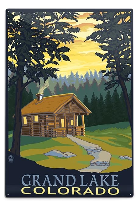 Amazon Com Grand Lake Colorado Cabin Scene 12x18 Aluminum
