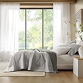 Harbor House Cooling Reversible Tencel Comforter Blanket – King/Cal King Size, Cool-Touch Nylon Blend, Moisture-Wicking & Breathable for Hot Sleepers, Gray/Charcoal, 108x94 Inches