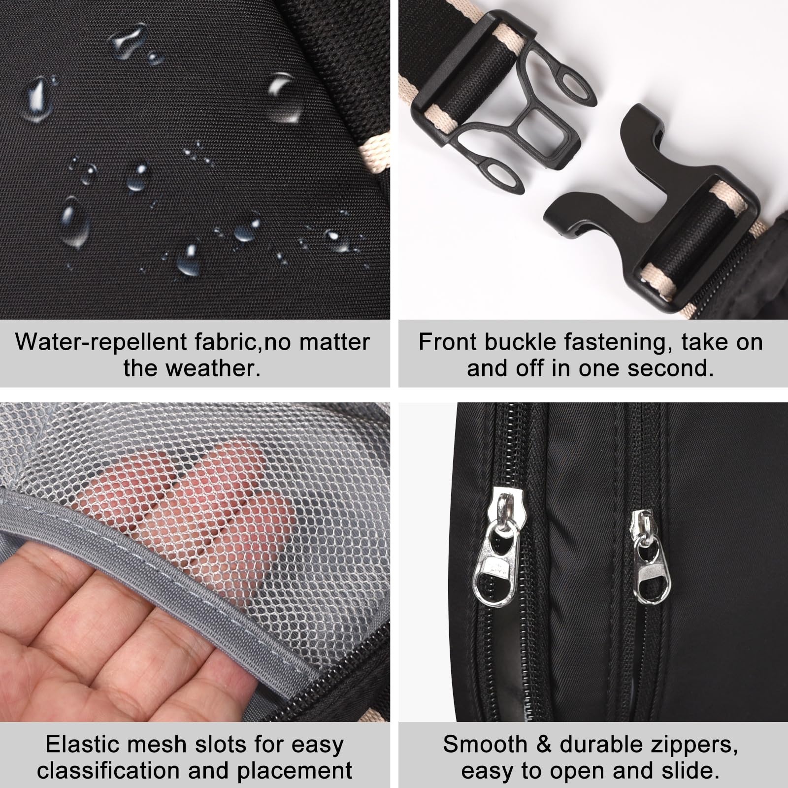 DMLuna Small Crossbody Bags for Women Trendy, Lightweight Fanny Pack for Women & Men, Mini Belt Bag, Waist Bag with Adjustable Strap for Running Workout Traveling, Black