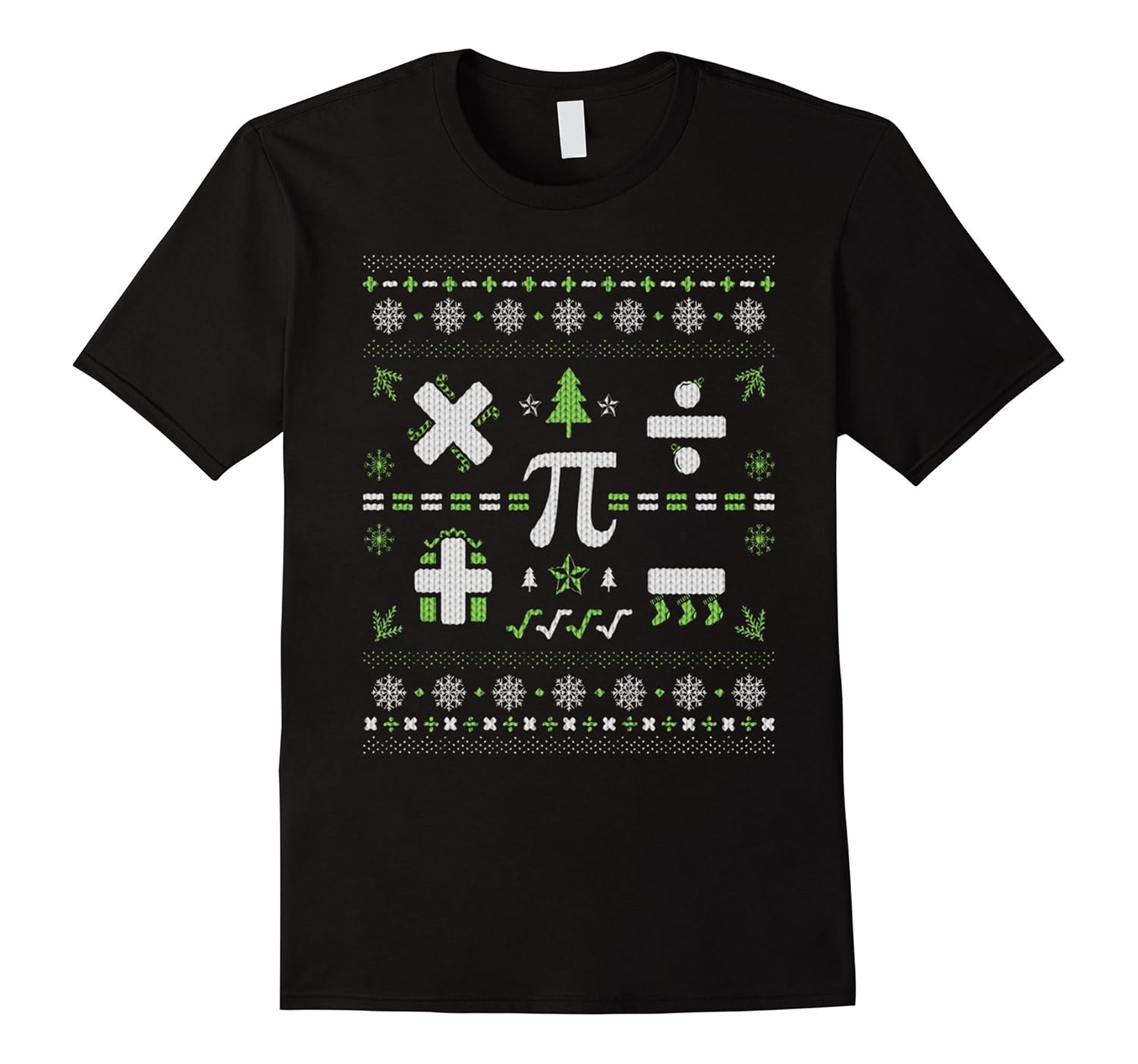 Math Teacher Approved Ugly Christmas Sweater Party T Shirt-ANZ