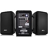 Pyle Portable Bluetooth PA Speaker System - 600 Watt 8-Channel Amplifier Kit with 8" Subwoofer and 1" Horn Tweeter - Wireless, MP3, AUX, USB, XLR, RCA Inputs (Black)