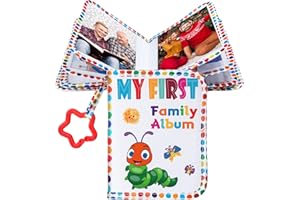 Fullhawl My First Family Album Holds 17 4x6 Pictures Photo Album Soft Cloth Book for Family Memory Gift(Classic)