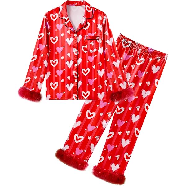 Kuriozud Toddler Kids Girl Easter Satin Silk Pajamas Little