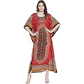 Oussum Women Polyester Casual Kaftan Long Plus Size Summer Beach Caftan Cover Ups Maxi Dresse for Ladies Boho Lounge Outfit