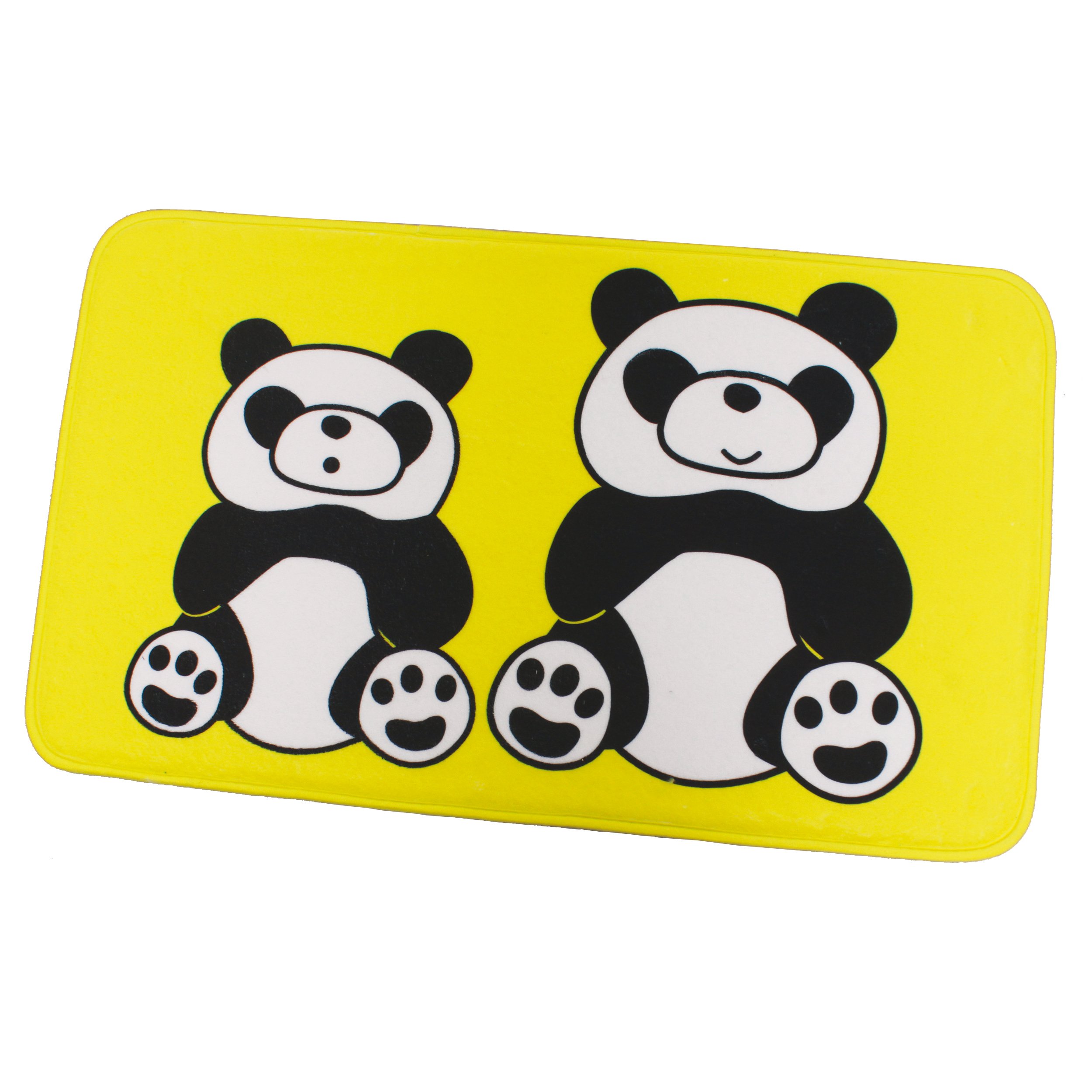 MSV "Panda Bath Mat, Yellow/Black, 45 x 75 cm