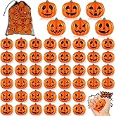 Leyndo 50 Pcs 2 Inch Halloween Pumpkin Stress Balls Mini Foam Relief Balls with Bags Halloween Party Favors Toys for School Carnival Rewards Halloween Thanksgiving Party Decoration Supplies