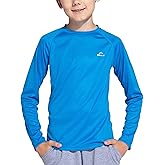 Willit Boy's UPF 50+ Sun Protection Shirt Long Sleeve Rash Guard Swim Shirts Youth SPF Fishing Quick Dry Shirt
