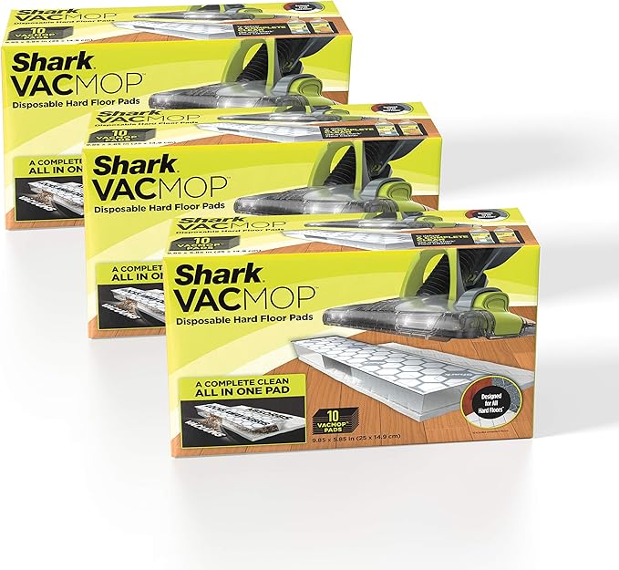Shark VACMOP Disposable Hard Floor Vacuum and Mop Pad Refills, 30 Count