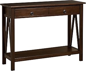 Linon Home Dcor Console Table, 42.01"w x 13.98"d x 30.71"h, Antique Tobacco