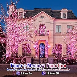200 LED Pink String Lights, 66ft Pink Christmas