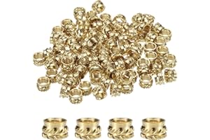 uxcell 50pcs M6 Threaded Inserts Brass Heat Set Insert M6x5mm, OD 8mm Knurled Insert Nuts, 3D Printing Brass Nuts Female Thre