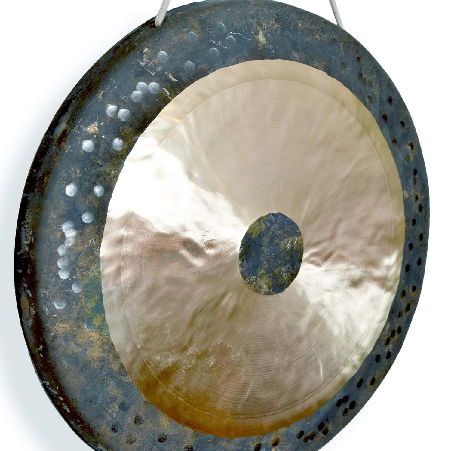 Gong Tradizionale Cinese In Rame, 32 Cm - Con Paletta, Decorativo E Per Percussioni - Foto 3