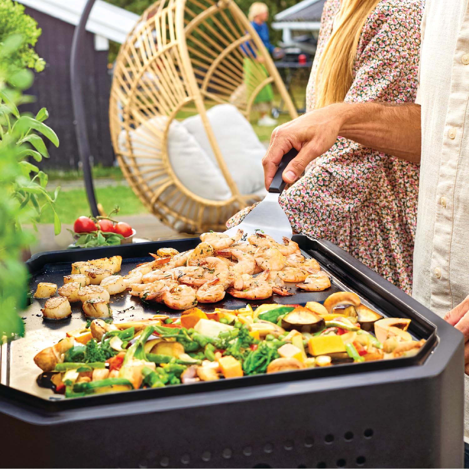 Cozze® Plancha Gasgrill, Große Grillfläche 800x500 mm - Inklusive Regler, Automatische Zündung, LED-Anzeige & Thermometer, in Schwarz/Edelstahl 7
