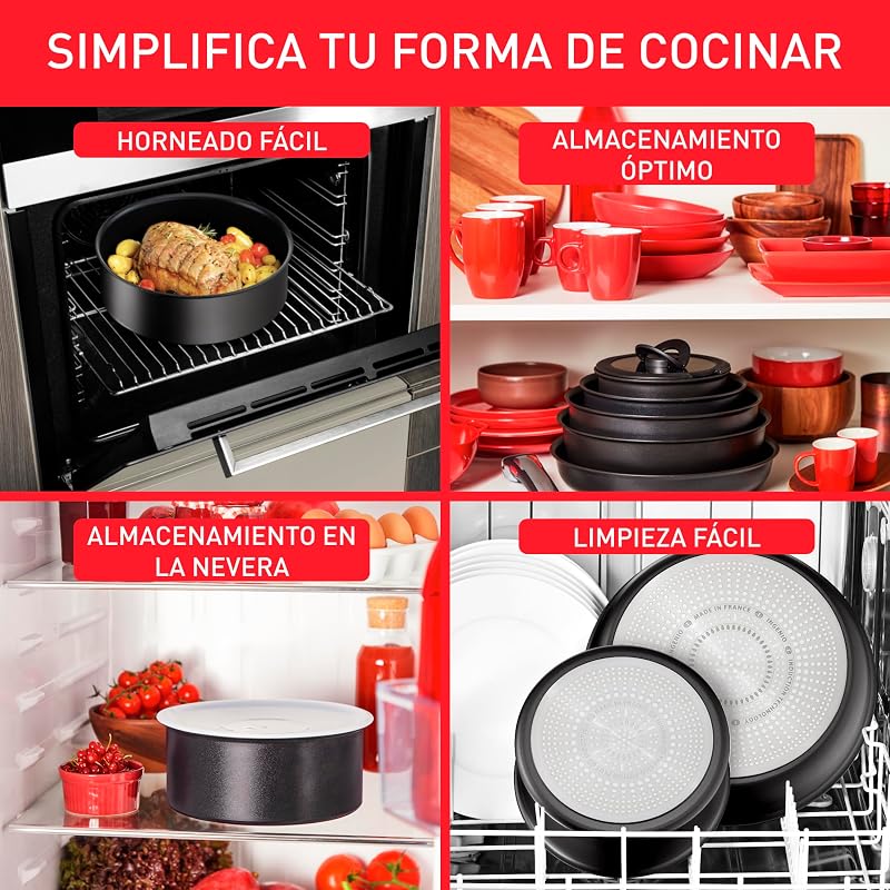 Tefal ingenio unlimited on - conjunto de 2 frigideiras + pega amovível: frigideiras 22 e 26 cm, pega intercambiável, frigideiras antiaderentes, revestimento titânio, termo-sinal, cor preto — foto 4 de 8