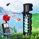 TARARIUM U-V Aquarium Filter for Fish Turtle Tank,Medium fit 20-75Gal | Bio Sponge+U-V Internal Filter, Clear Green Water, Green Killing, Aeration,Deodorize, Salt &amp; Freshwater Crystal Clear,211GPH