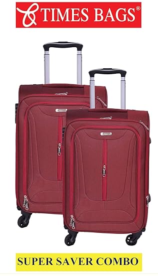 Times Bags Suitcase Luggage Bags for Travel Set of 2 - Stylish Polyster Expandable Trolley Bag Cabin Luggage-2TB4W