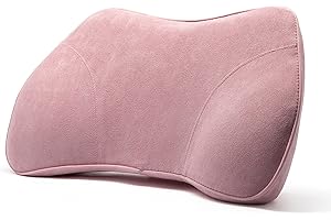 WENNEBIRD Model B Lumbar Support Pillow - Ergonomic Back Support, Fill The Gap Lower Back for Office Chair, Car, Sofa, Plane, Couch, Recliner - Pink