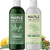 Shampoo and Conditioner for Oily Hair and Scalp - Sulfate and Paraben Free Shampoo and Conditioner Set for Oily Hair Care with Deep Cleansing Tea Tree Oil - Color Safe & Cruelty Free (8 Fl Oz)