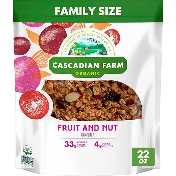 CASCADIAN FARM ORGANIC GRANOLA, FRUIT AND NUT CEREAL,...