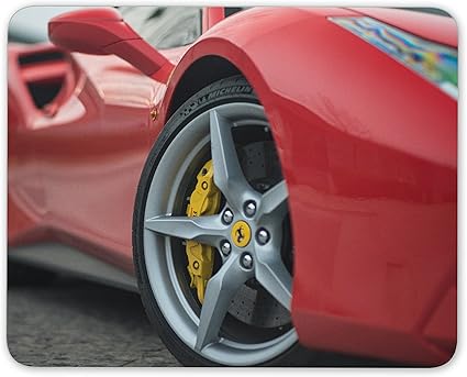 Amazon レッドフェラーリマウスマットパッド スポーツカーお父さんの弟の息子ギフトpcコンピュータ 87 Destination Vinyl Mats 家電 カメラ