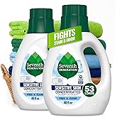 Seventh Generation Laundry Detergent, Free &amp; Clear, 40 oz, Pack of 2 | Biobased power targets &amp; lifts tough stains, fights stain &amp; odor. Made for Sensitive Skin with 0% Dyes &amp; Fragrances.