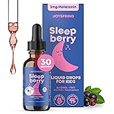 SleepBerry Liquid Melatonin for Kids - Natural Sleep Aid with Elderberry and Vitamin D - Boosts Immune System While They Sleep (1 Fl oz)